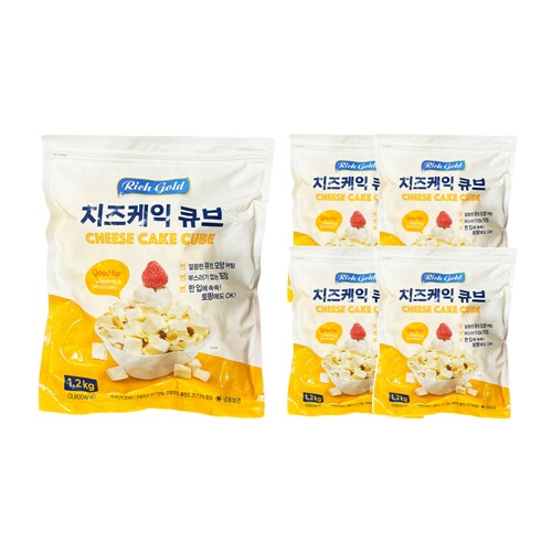 푸드올마켓_ 리치골드 치즈케익 큐브 1.2kg /냉동 /냉동 한박스 (1.2kg x 4ea)