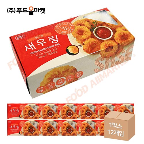 푸드올마켓_ 사세 빵가루 새우링 736g(23g x 32ea) /냉동 한박스 (736g x 12ea)