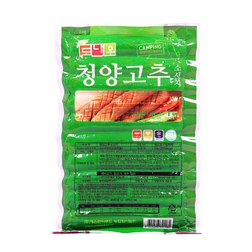 푸드올마켓_ 도나우캠핑 청양고추소시지 1kg /냉동