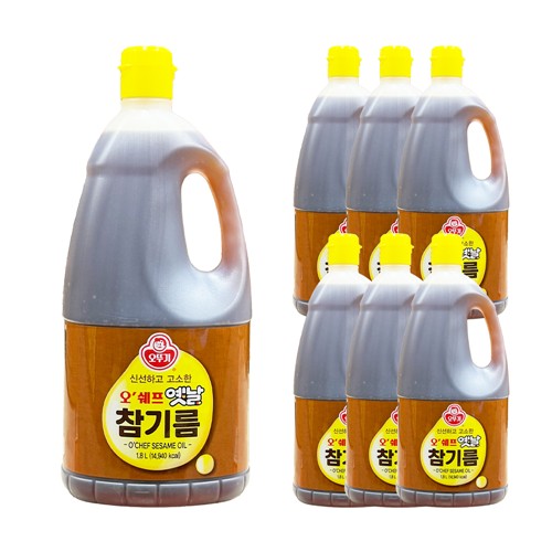 푸드올마켓_ 오쉐프 옛날참기름 1.8L /오뚜기 한박스 (1.8L x 6ea)