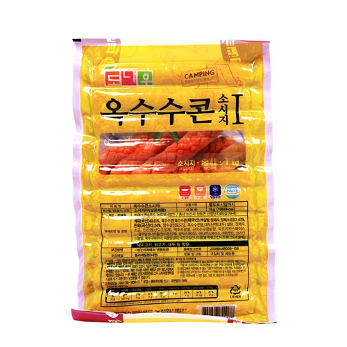 푸드올마켓_ 도나우캠핑 옥수수콘소시지I 1kg /냉동