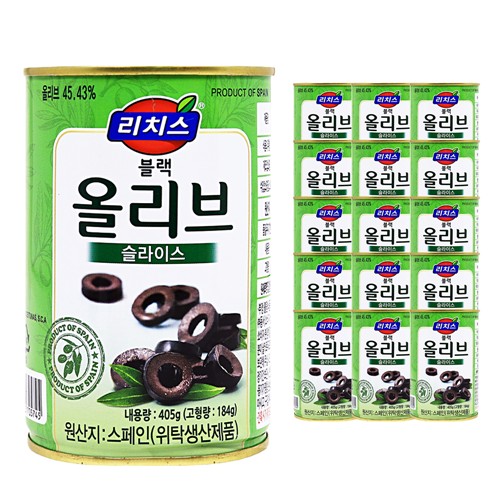 푸드올마켓_ 리치스 블랙올리브 슬라이스 405g 한박스 (405g x 24ea)