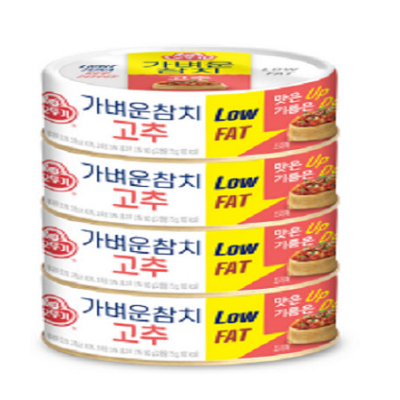오뚜기 가벼운 참치 고추 100G 36입