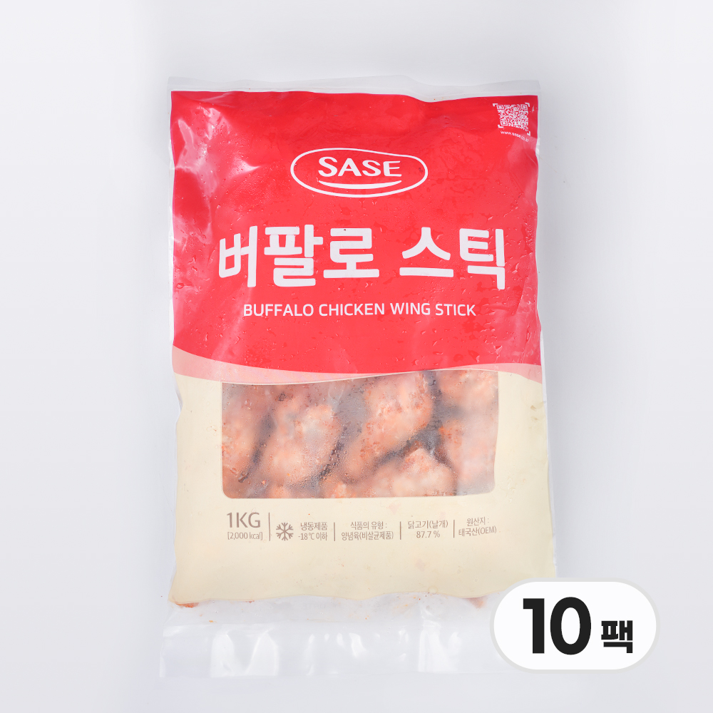 사세 버팔로스틱 10KG (1kgX10팩) 치킨 로스트스틱 순살치킨 버팔로윙봉