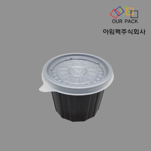 BFP 95 파이 (대 / 흑색) 몸통, 뚜껑 1000세트 PS몸통 포장용기