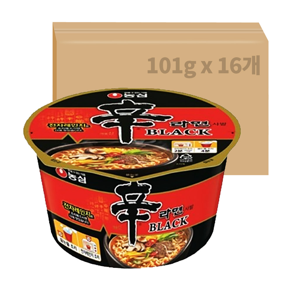 농심 신라면 블랙 사발면 101g x 16개