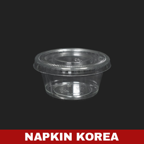 [오늘출발] 투명 PET 소스컵 2 (60ml) 세트 (몸통+뚜껑)