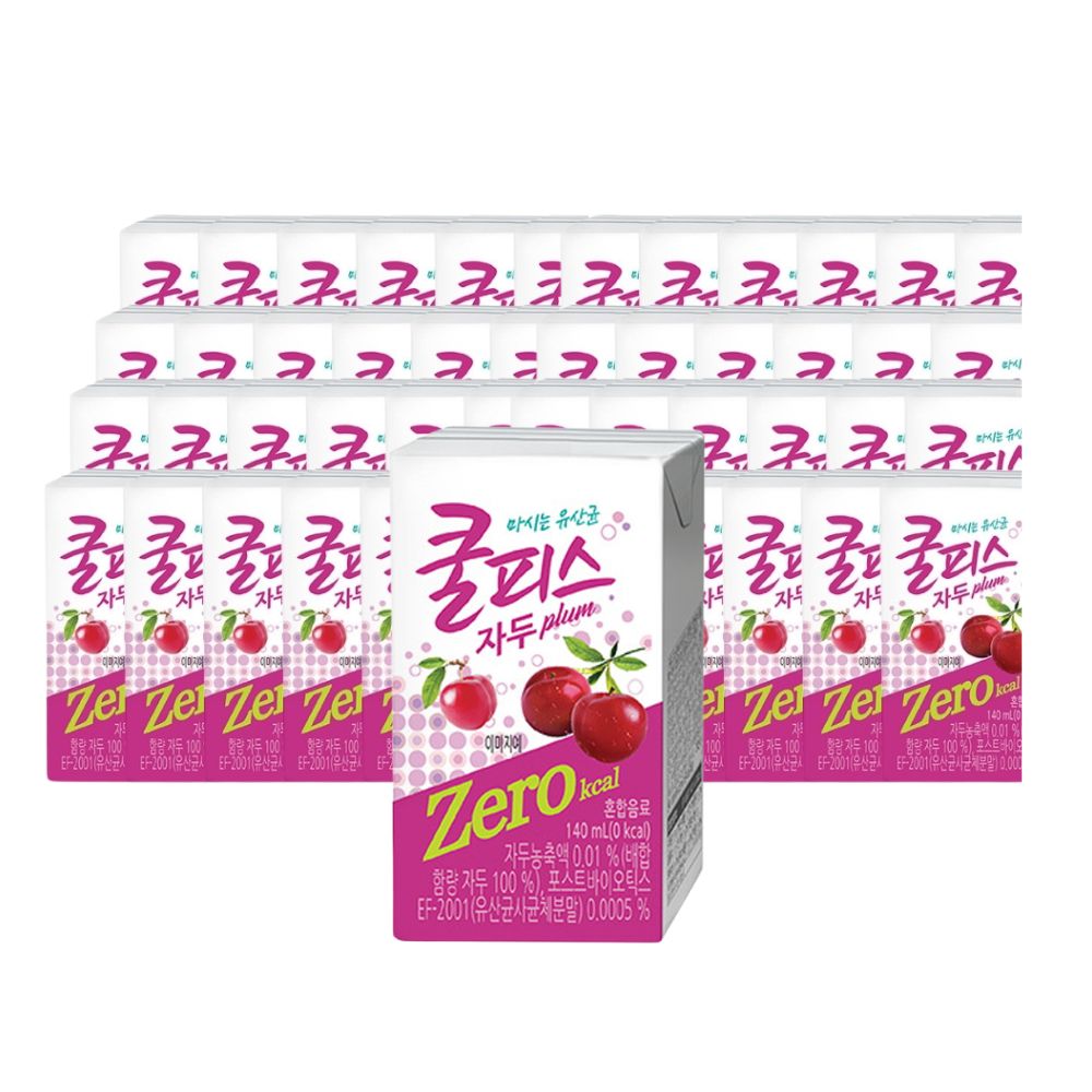 쿨피스제로 자두 140ML x 48개 과즙음료 can 제로 음료수