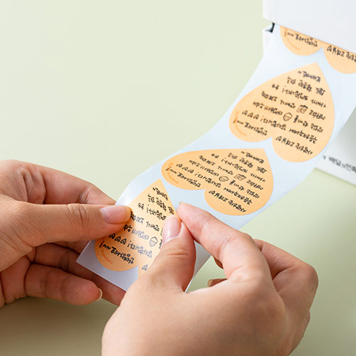 [첫구매100원딜] 스티커(롤형)-손글씨하트 (500개)