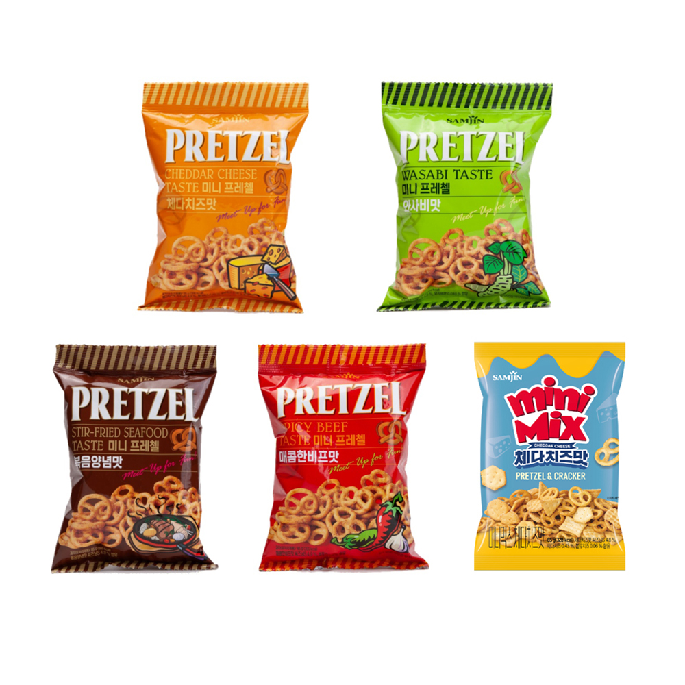 삼진 미니프레첼 85g 매콤비프맛 와사비맛 볶음양념맛 체다치즈맛 미니믹스 체다치즈맛 65g