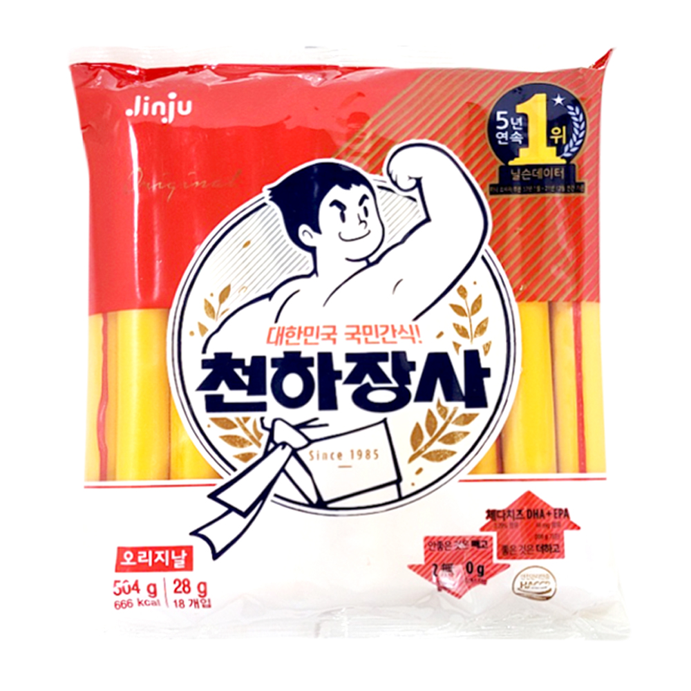 진주 천하장사 오리지날소시지 504g/체다치즈 멸균제품 소시지