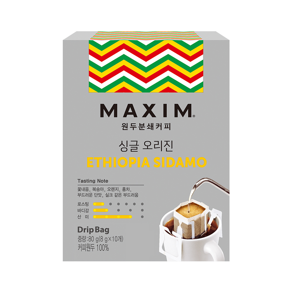맥심 싱글 오리진 드립백 에티오피아 시다모 10T