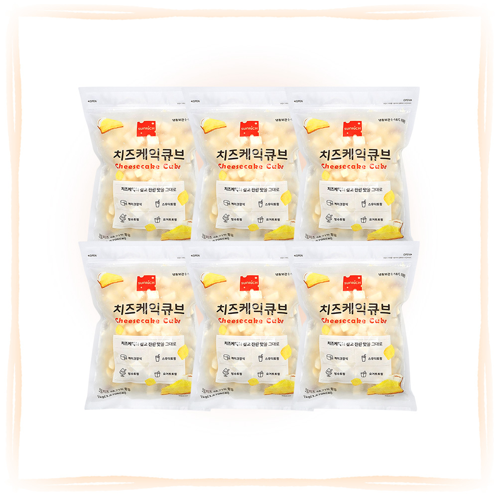 [오늘출발] 썬리취 치즈케익 큐브 1kg x 6봉