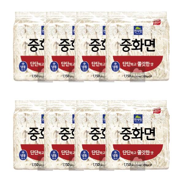 *[박스판매] 면사랑 냉동 중화면 전문점 1.15kg(230g*5) x 8입 짜장면 짬뽕면