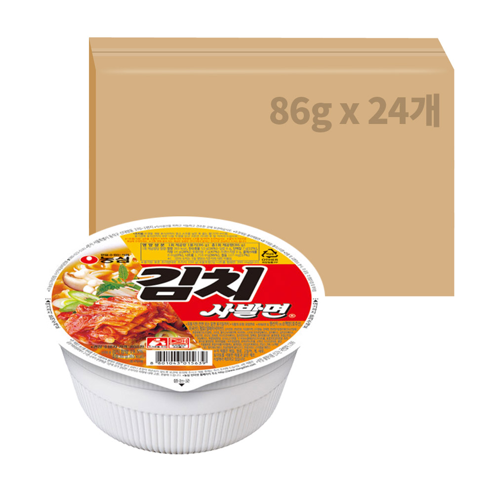 농심 김치 사발면 86g x 24개