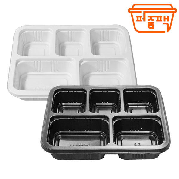 TY 2116-5A 5칸 도시락용기 800개 (몸통+뚜껑) 백색