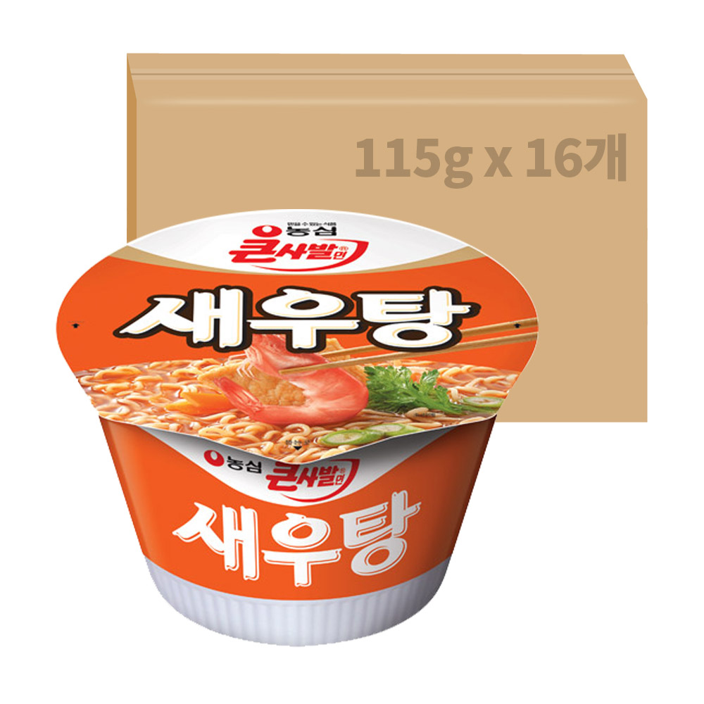 농심 새우탕 큰사발 115g x 16개