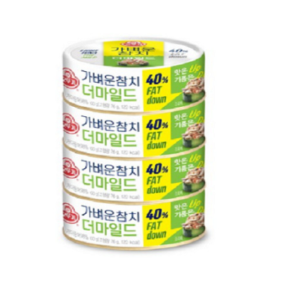 오뚜기 가벼운 참치 더마일드 100G 36입