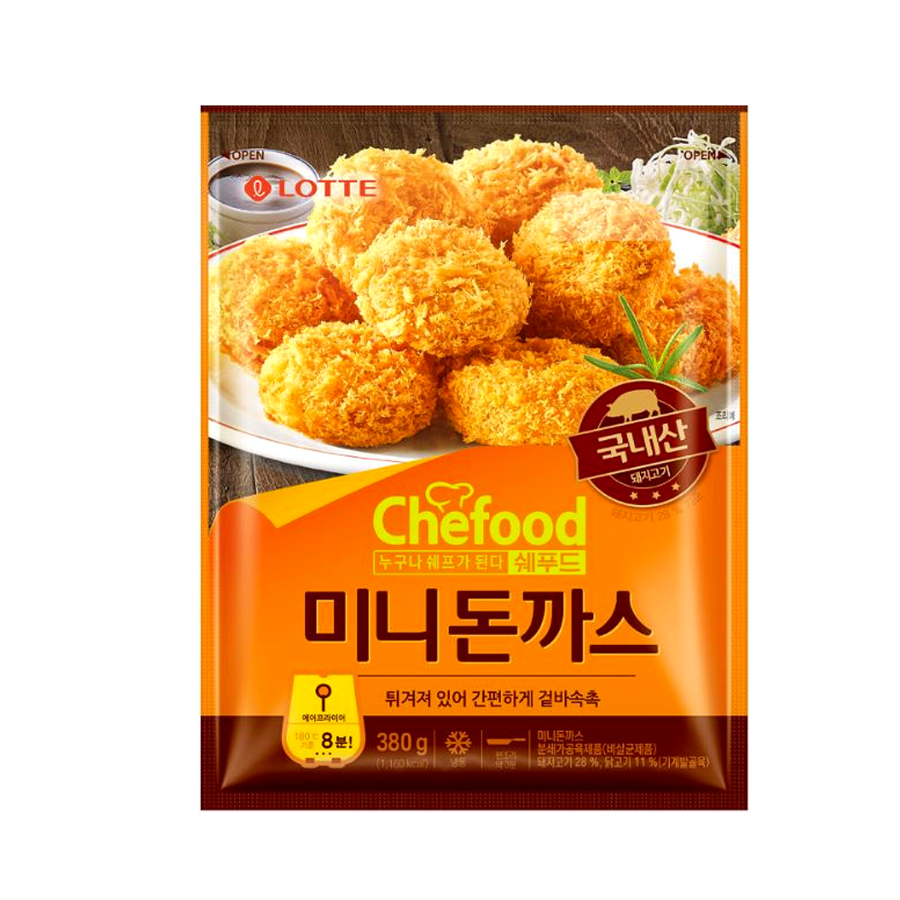 롯데 쉐푸드 미니돈까스 380g/냉동 에어프라이어 한입돈까스